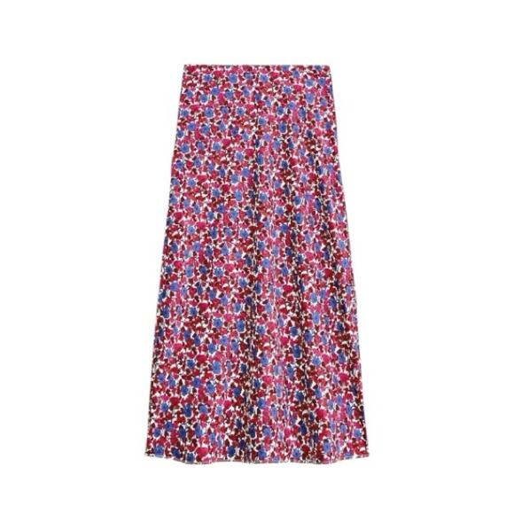 J. Crew Gwyneth Slip Skirt in Berry Floral Purple Pink Flowers Slip Skirt XS - Picture 1 of 7